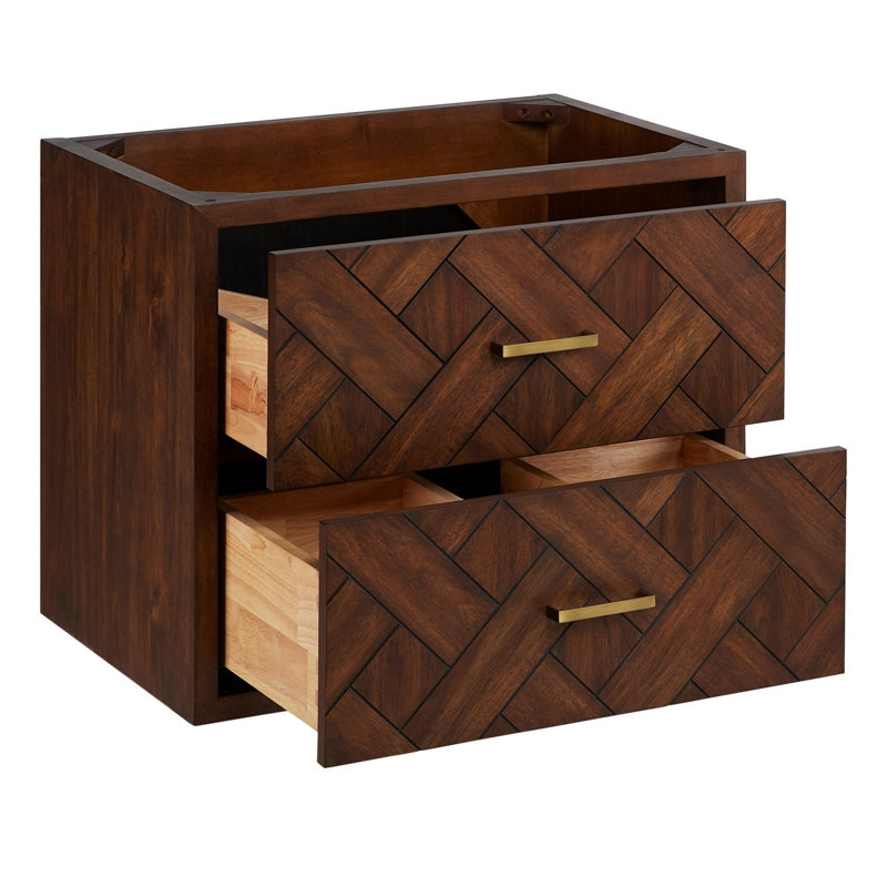 Patzi 24" Chocolate Bark Brown Oak Wall Mounted Vanity Cabinet