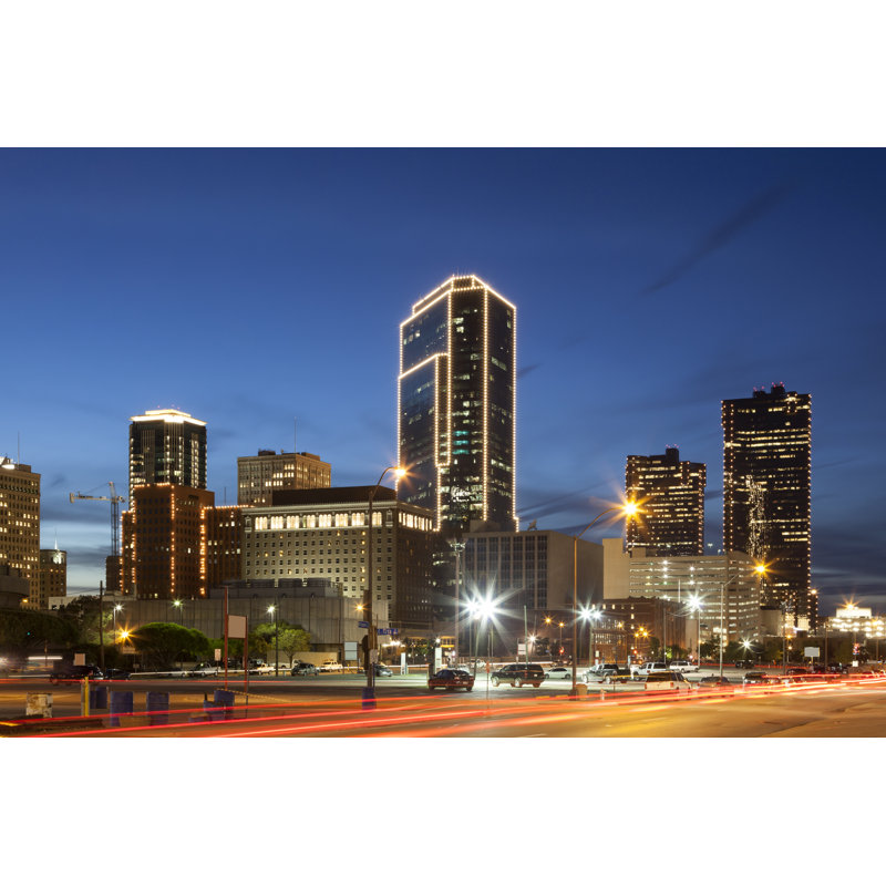 Fort Worth Downtown by Typhoonski - Wrapped Canvas Print, 61cm H x 91cm W