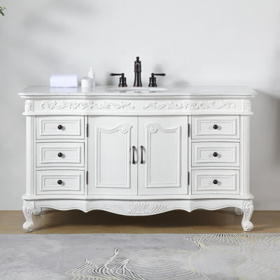 Ohlson 60'' Single Bathroom Vanity with Carrara Marble Top