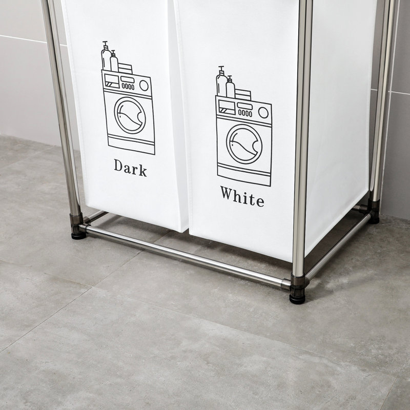 2 Tier Laundry Hamper With 4 Removable Bags - Waterproof, Structure, Space Saving Sorter Detachable Tier, , Store Systematically