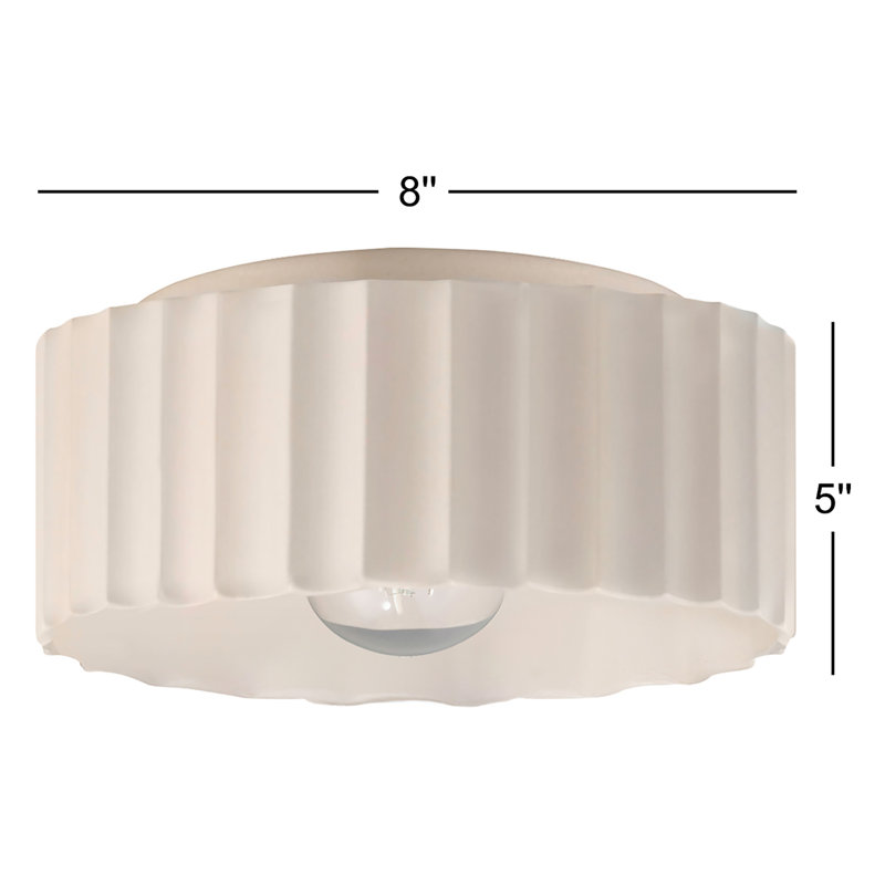 Colgate Ceramic Flush Mount, Matte White, 5" H x 8" W x 8" D