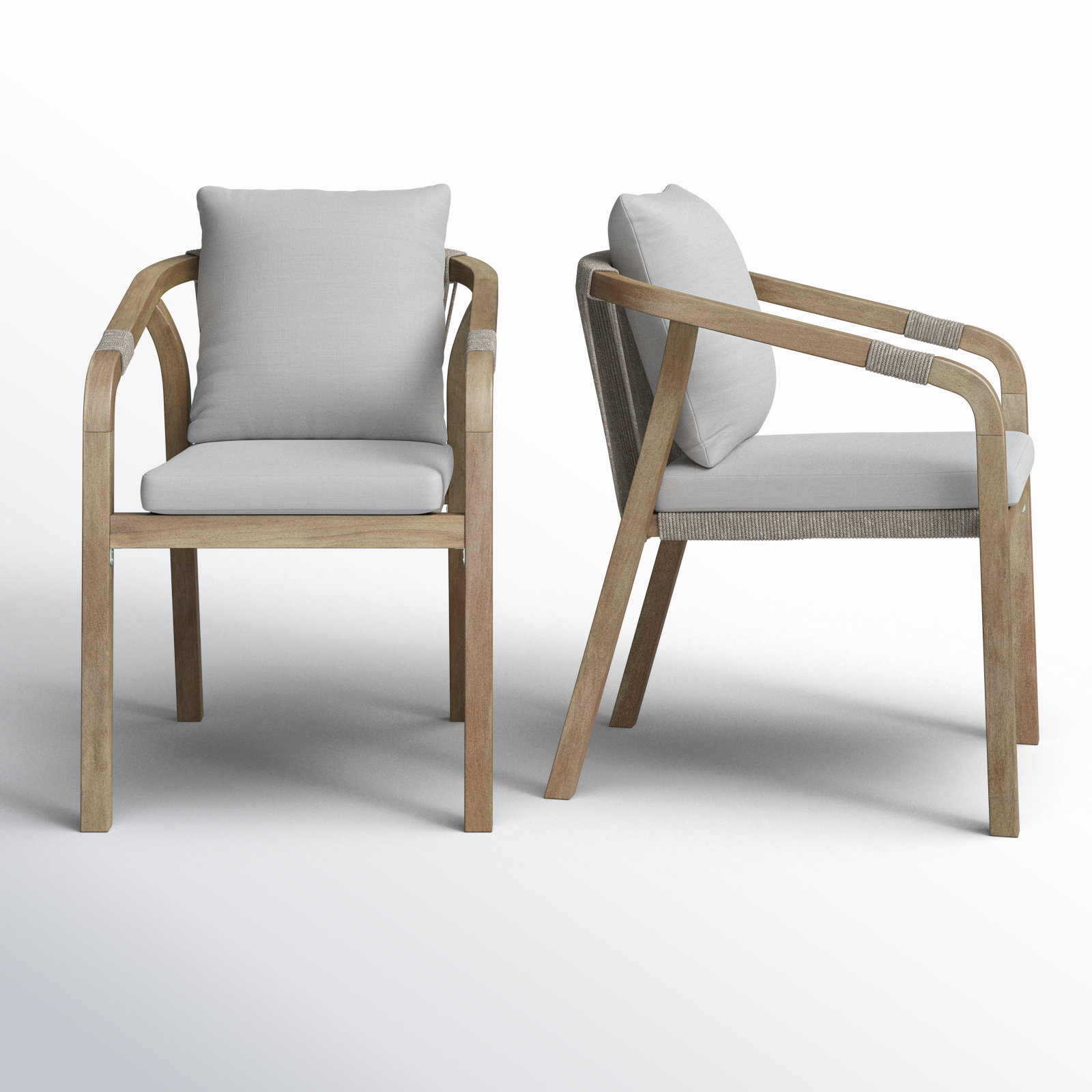 Joly Acacia Patio Armchair, Beige