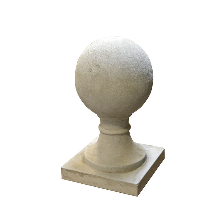 Small Sphere Square Base Finial Statue, English Moss