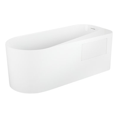 Dellway 66"" Free Standing Acrylic Soaking Tub with Right Drain, Drain Assembly, and Overflow -  Signature Hardware, 482435