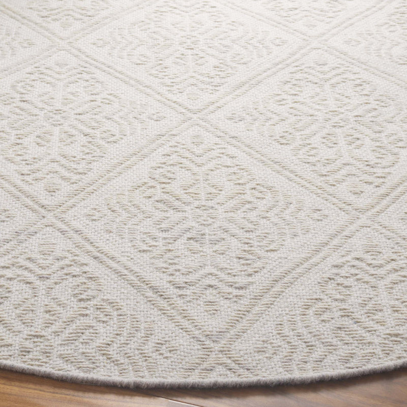 Kornelia Hand Woven Wool Geometric Rug, Round 6'