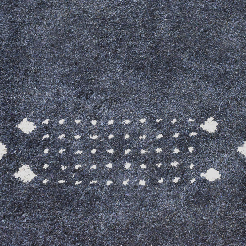 Atiq HAND KNOTTED LOOM SILK ECO-FRIENDLY AREA RUGS  - Rectangle Shape, Charcoal Colour, Contemporary Design