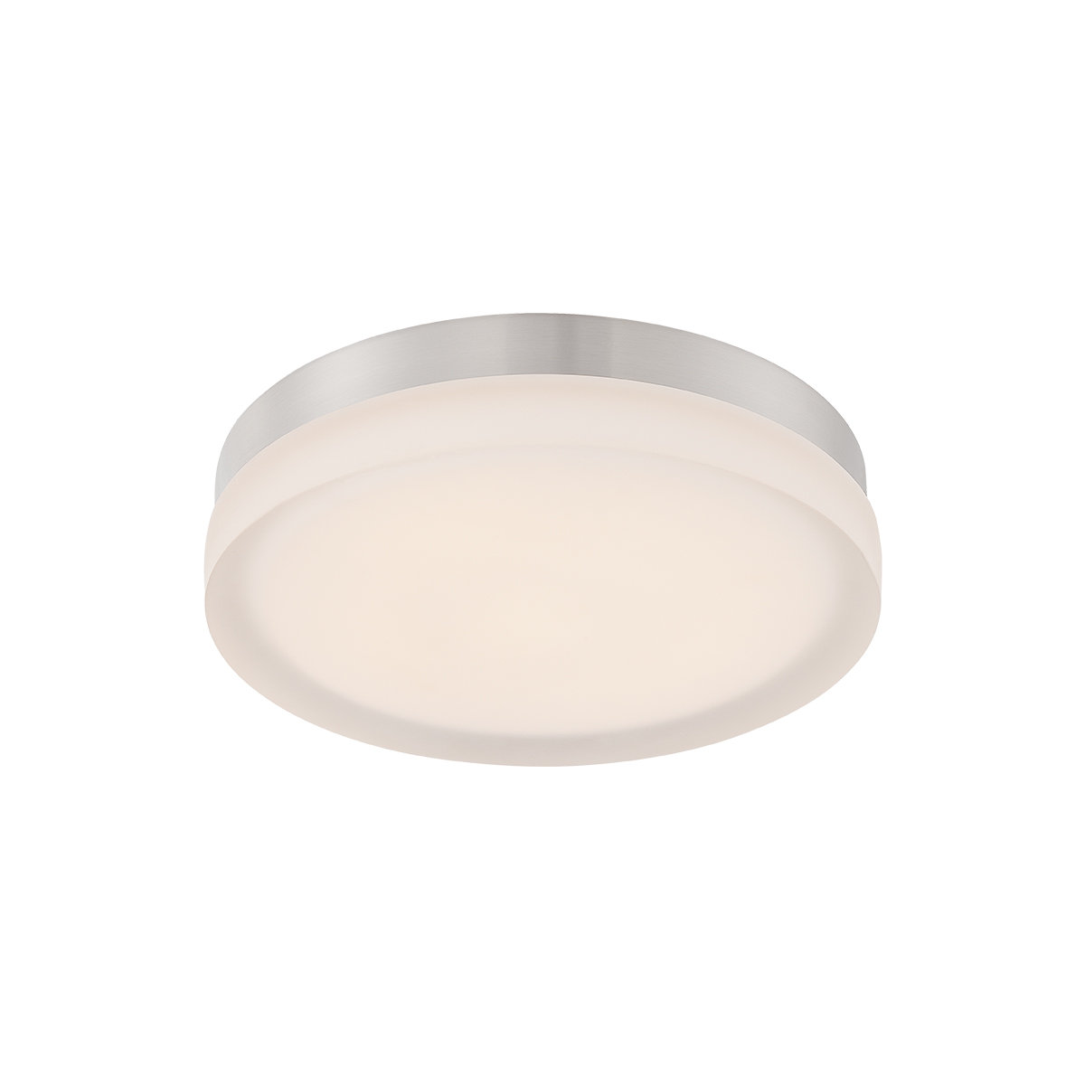 Single Light Glass LED Flush Mount, Titanium, 2.5" H x 11" W x 11" D, 3000K