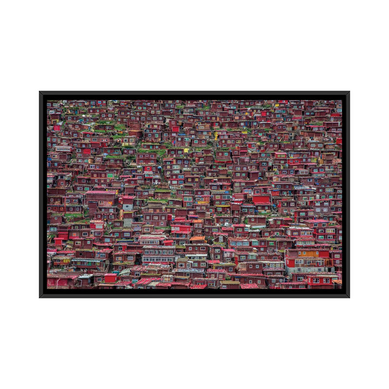 Larung Gar by Tianyu - Floater Frame Print on Canvas, 101.6 cm H x 66.04 cm W, Black Framed