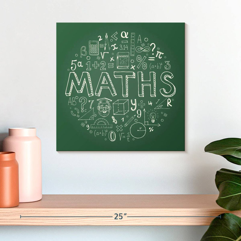 Keiri Math Chalk Typography, 16" H x 16" W