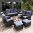 Ensemble de mobilier d'extérieur 9 pièces avec canapé et repose-pieds LayinSun