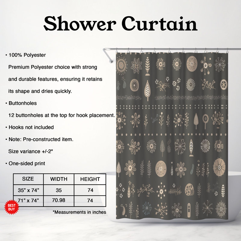 Icy Snow Abstraction - Premium Shower Curtain, 74"H x 71"W