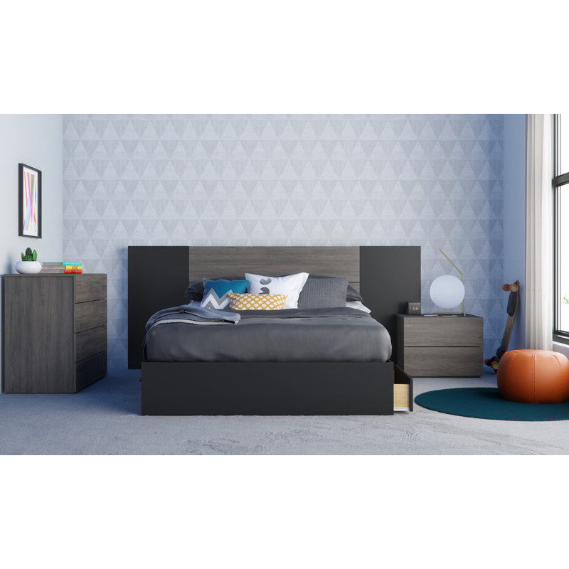Tête de lit Mayne, Double, Gris foncé