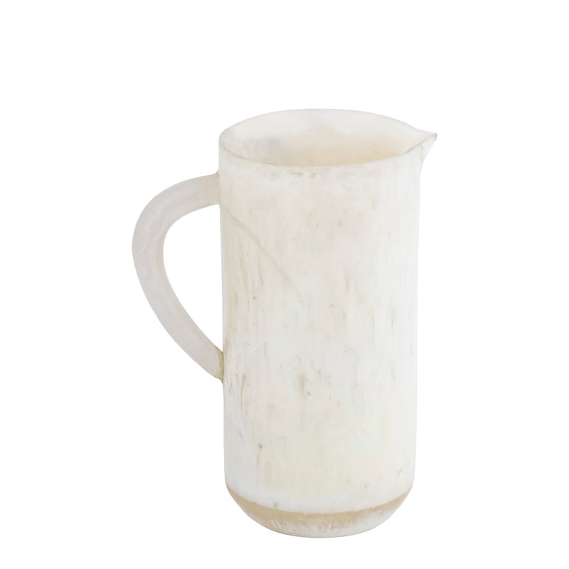 White Resin Pitcher Length 7.87; Height 10"