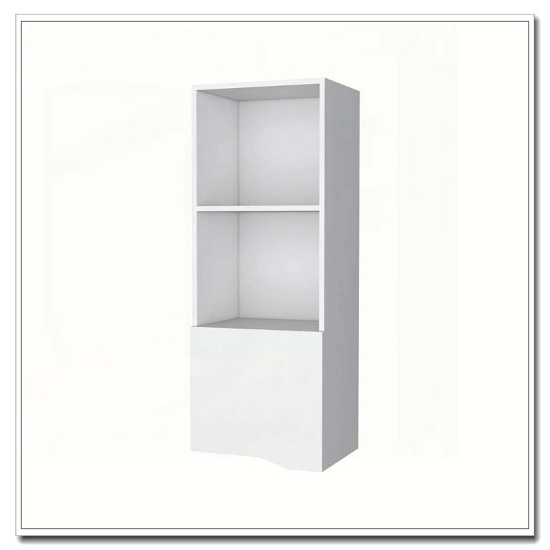 White Wall Cabinet with One Door, White