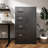 Black File Cabinet With 4 Drawers, Adjustable Hanging Rails, , Suitable For Living Room Steel Locker Lock, And Storage Wardrobe, High - Quality Material, Silent Operation Bedroom-187415816
