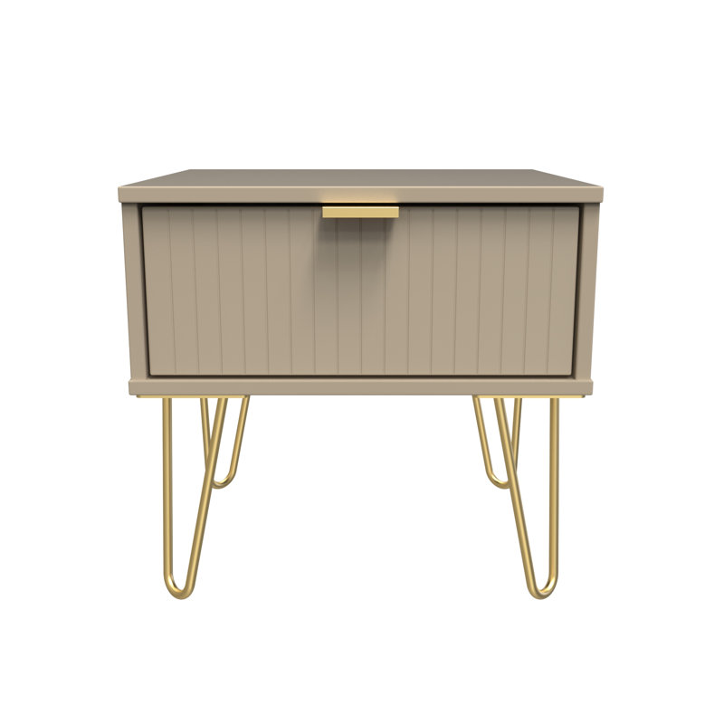Beranda 45cm W Manufactured Wood Bedside Table, Mushroom Matt