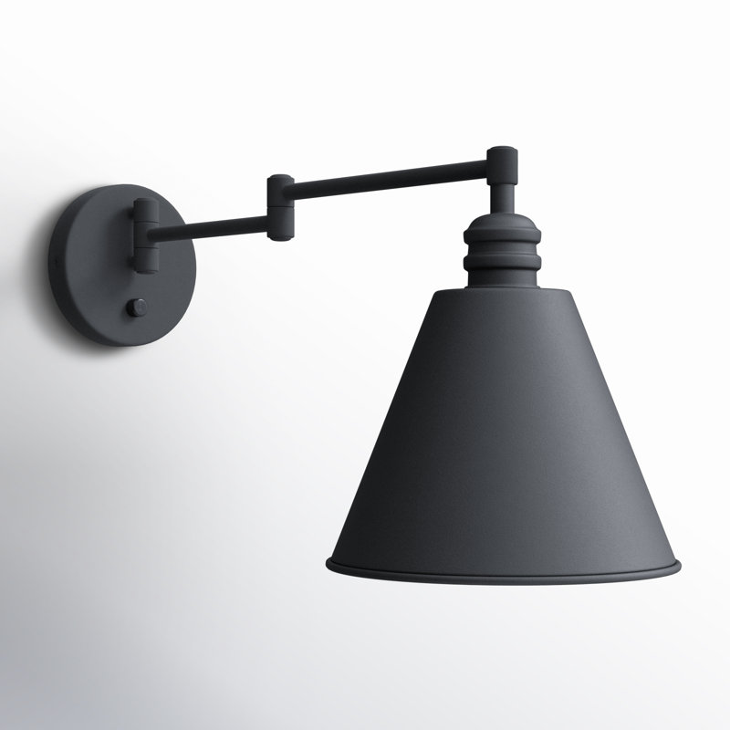 Bras pivotant à 1 lumière à intensité variable Cidni, Noir