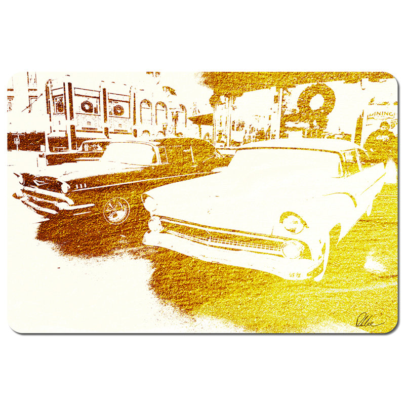 Shannon Polyester-Coated Hardboard No Pattern Rectangle Placemat, Gold