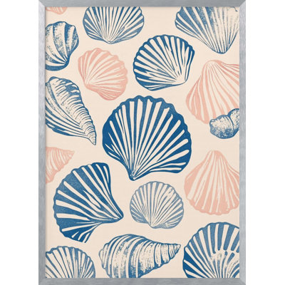 "Seashell Pattern" Framed Textured Wall Art