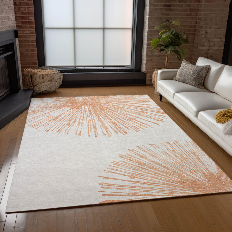 Tapis intérieur / extérieur rectangulaire avec envers antidérapant Heffington, Rectangle 2 pi 6 po x 3 pi 10 po