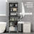 HOMCOM Tall Narrow Bathroom Storage Cabinet With Doors And Shelf Adjustability, Freestanding Bathroom Linen Cabinet With 2 Cabinets And Countertop, Bathroom Floor Cabinet, Gray-1878802542