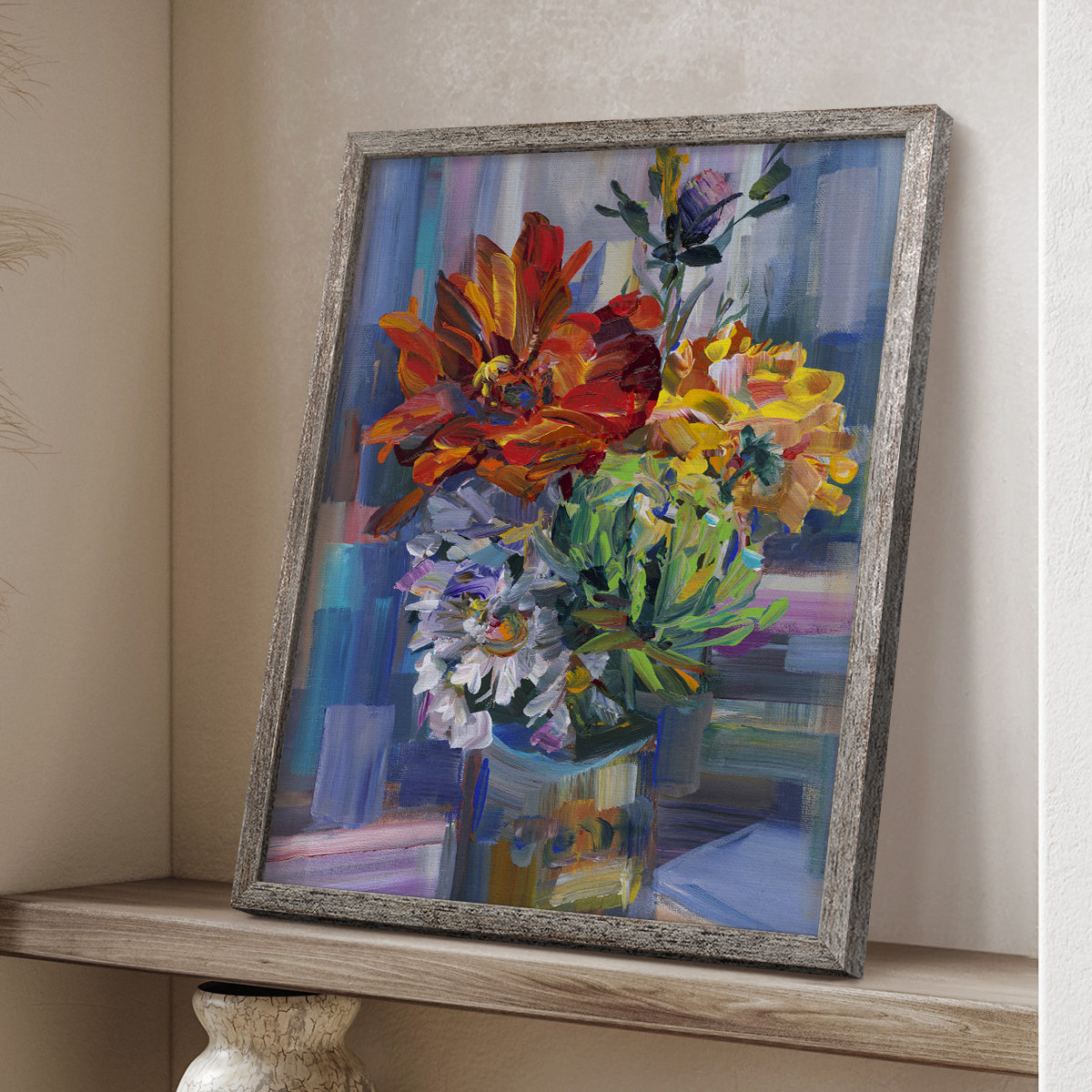 Lark Manor™ Modern Bouquet Framed Print - Solid Wood | Wayfair