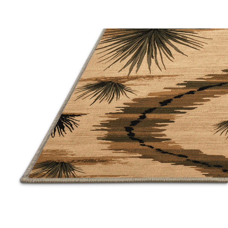 Machine Washable Nature Brown Area Rug, Rectangle 2' x 3'