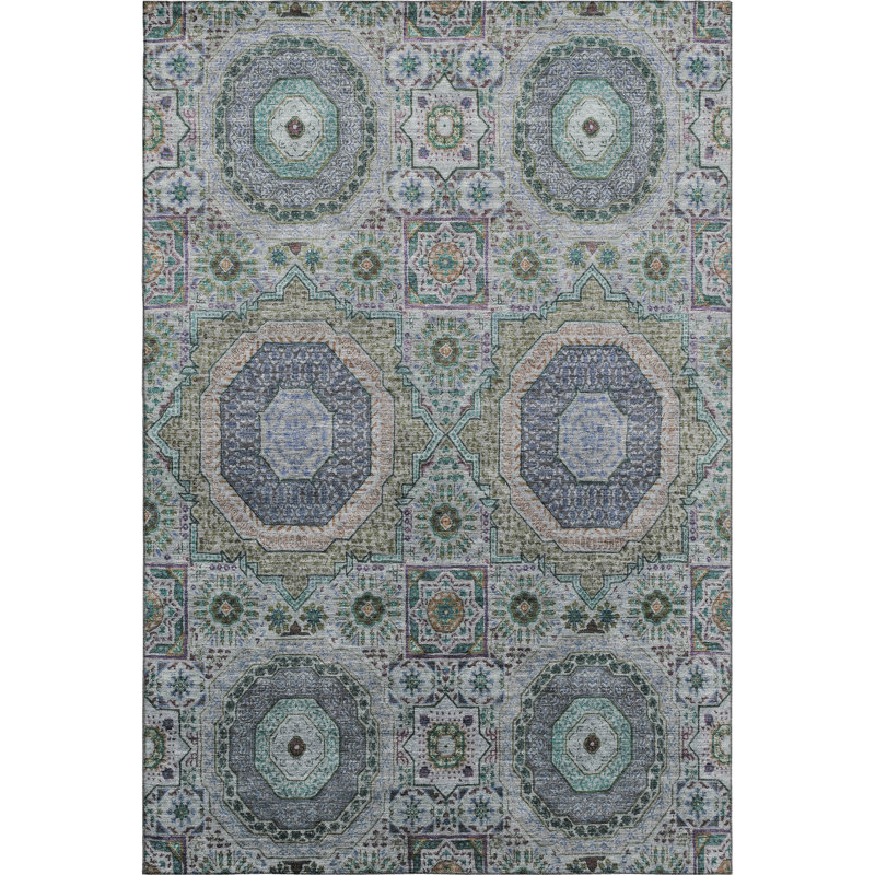 Premium Machine Washable Mayfield AMF1923 Panels Rug, Rectangle 10' x 14'