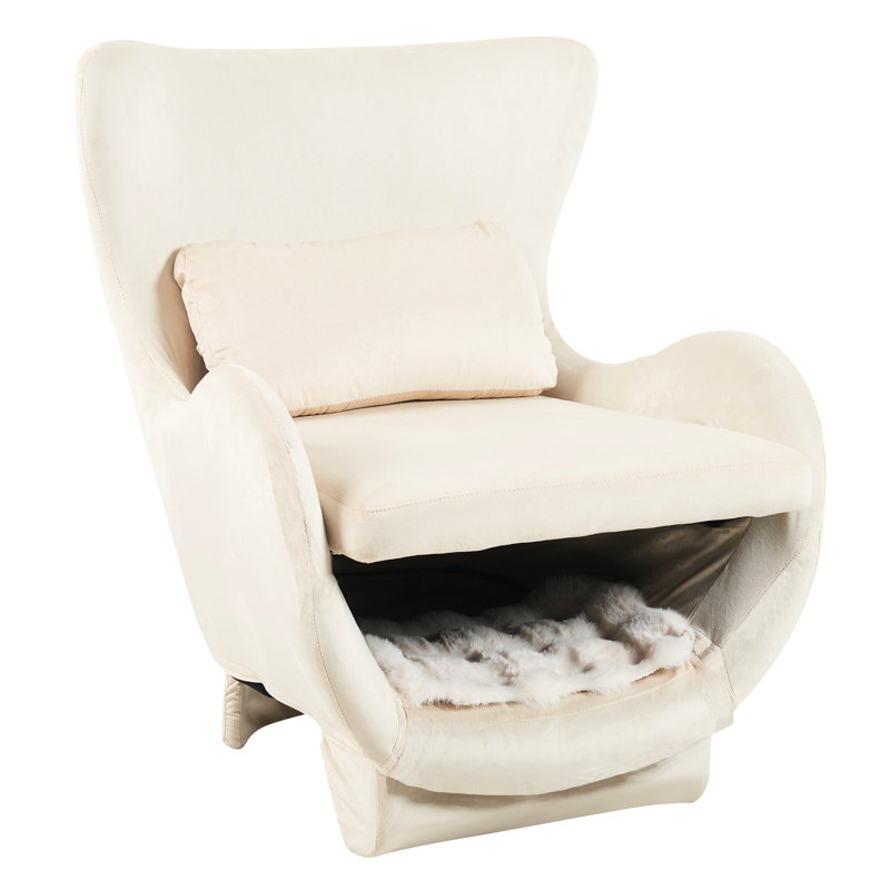 Chaise pour animal de compagnie, ovale, en velours blanc, simple, ergonomique, inclinable et confortable, Blanc