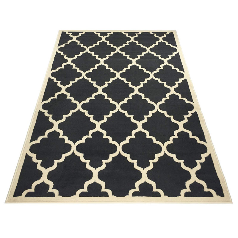 Grands tapis marocains en treillis, Rectangle 4 pi 11 po x 6 pi 11 po