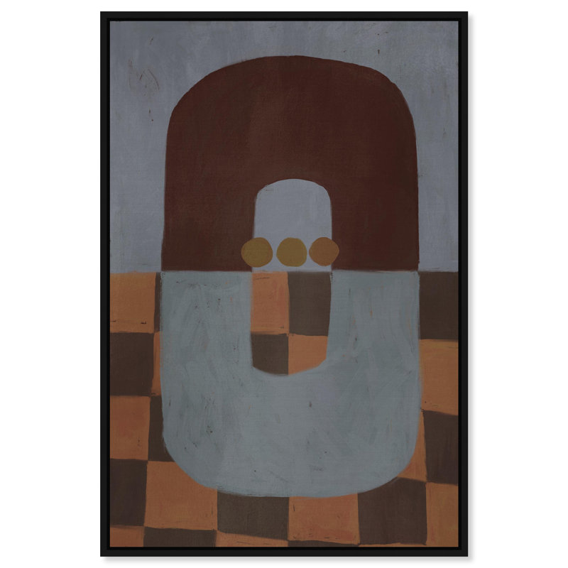 Checkered Domino II Print by Oliver Gal, 31"H x 46"W, Black Floater Frame