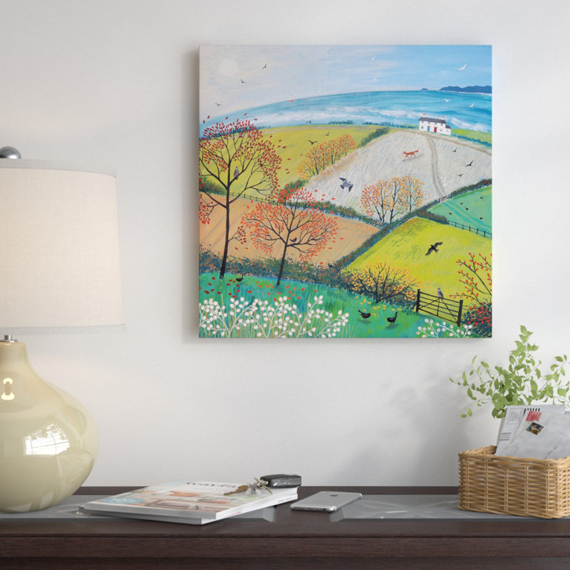 « automne breeze », reproduction sur toile, H 18 po x l 18 po x P 1,5 po, Pas de tapis, Toile tendue