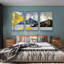 Luxueux aluminium encadré, ensemble de 3 reproductions d'art encadrées sur toile 5-2032449354-2032449350