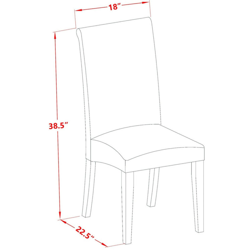 L'ensemble de table de cuisine 5 pièces pour 4 personnes comprend une table de cuisine rectangulaire avec feuille papillon et 4 chaises de salle à manger Parson en tissu crème, lin blanc