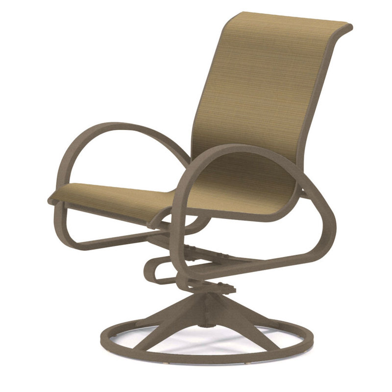 Aruba 1 Outdoor Dining Armchair, Textured Desert, Brown Sunbrella® Tweed