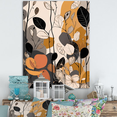 " Retro Terracotta Wildflowers Illustration I "