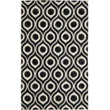 Area Cowhide Geometric Area Rug in Black/Cream