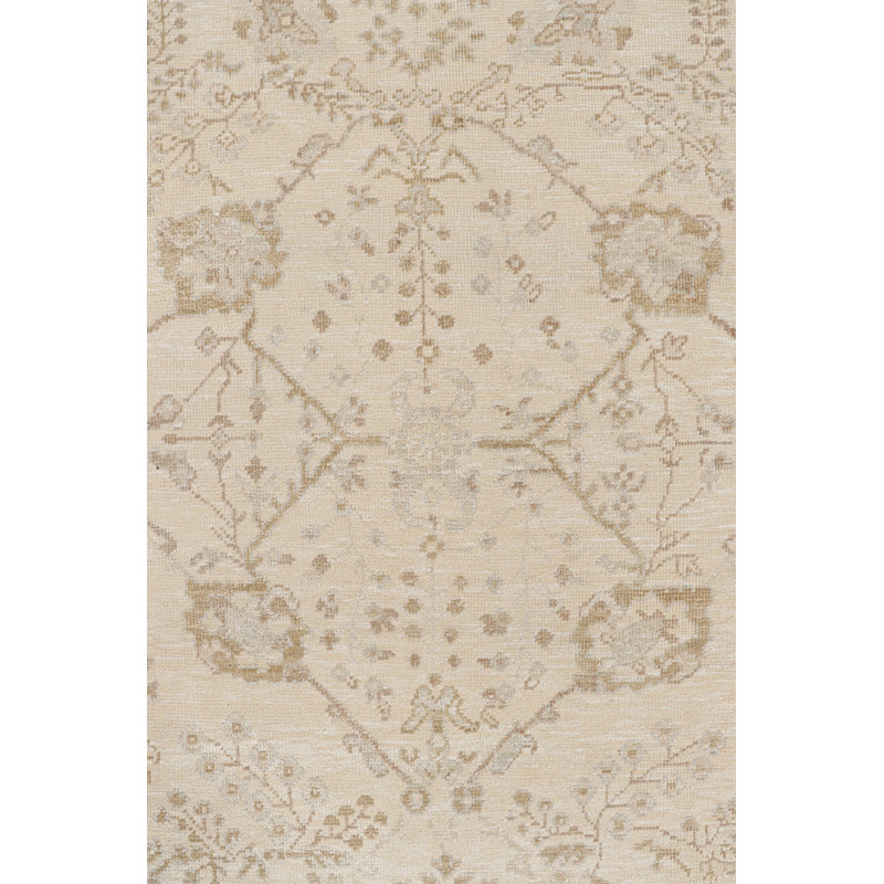 Oushak Hand Knotted Floral Area Rug, Rectangle 13' x 19'