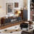 Black&Walnut Solid Wood Accent Cabinet