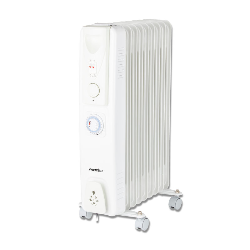 Warmlite 7 Fin Oil Filled Radiator with Adjustable Thermostat and 24 Hour Timer 1500, 2000 or 2500W, 2000W