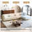 5 - Piece Upholstered Beige Corduroy Modular Sectional with Pillow Back and Removable Ottoman-994786022