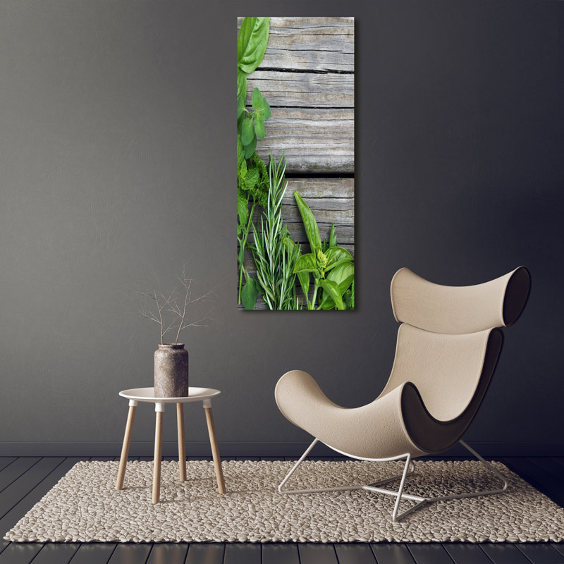 Herbs On Wood - Wrapped Canvas Print