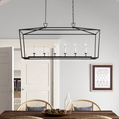 6 luminaires suspendus en fer noir à intensité variable