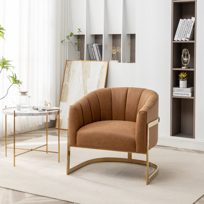 Fauteuil demi-tonneau Tellico, Polyester brun
