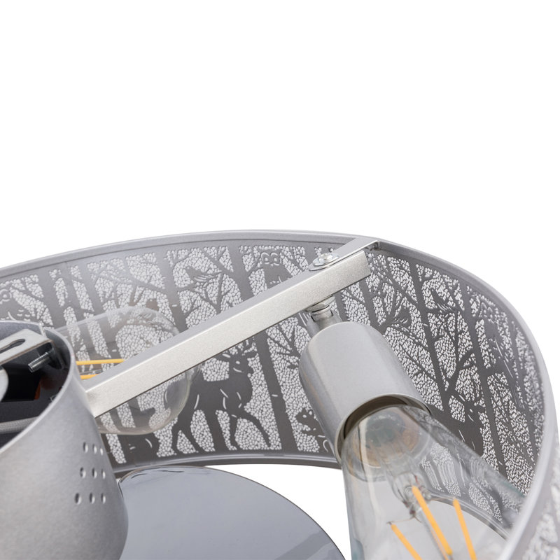 Benil 17.7'' Ceiling Fan with Light Kit, Silver