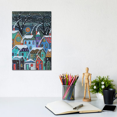 Colourful Winter City 1 Piece Wrapped Canvas Painting