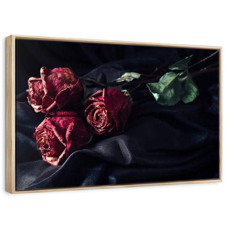 Roses du Désespoir, Cadre flottant en bois naturel, 37 po x 25 po