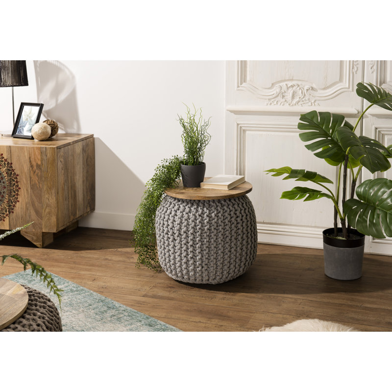 Ilkest Solid Wood Accent Stool