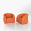 Fauteuil demi-tonneau pivotant rembourré Coyle-1840234588-1867919386