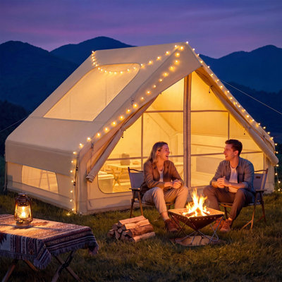 Tente gonflable pour le camping, tente gonflable pour 4-6 personnes avec lanterneau